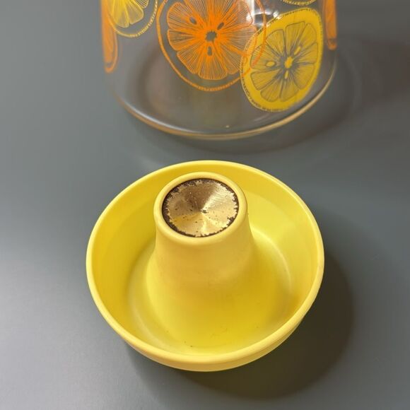 PYREX Vintage MCM Glass Juice Decanter Citrus Design - Picture 7 of 12